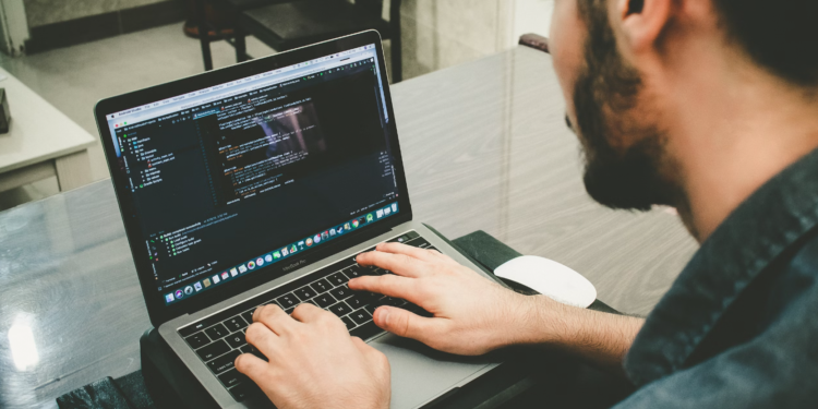 programmer at screen